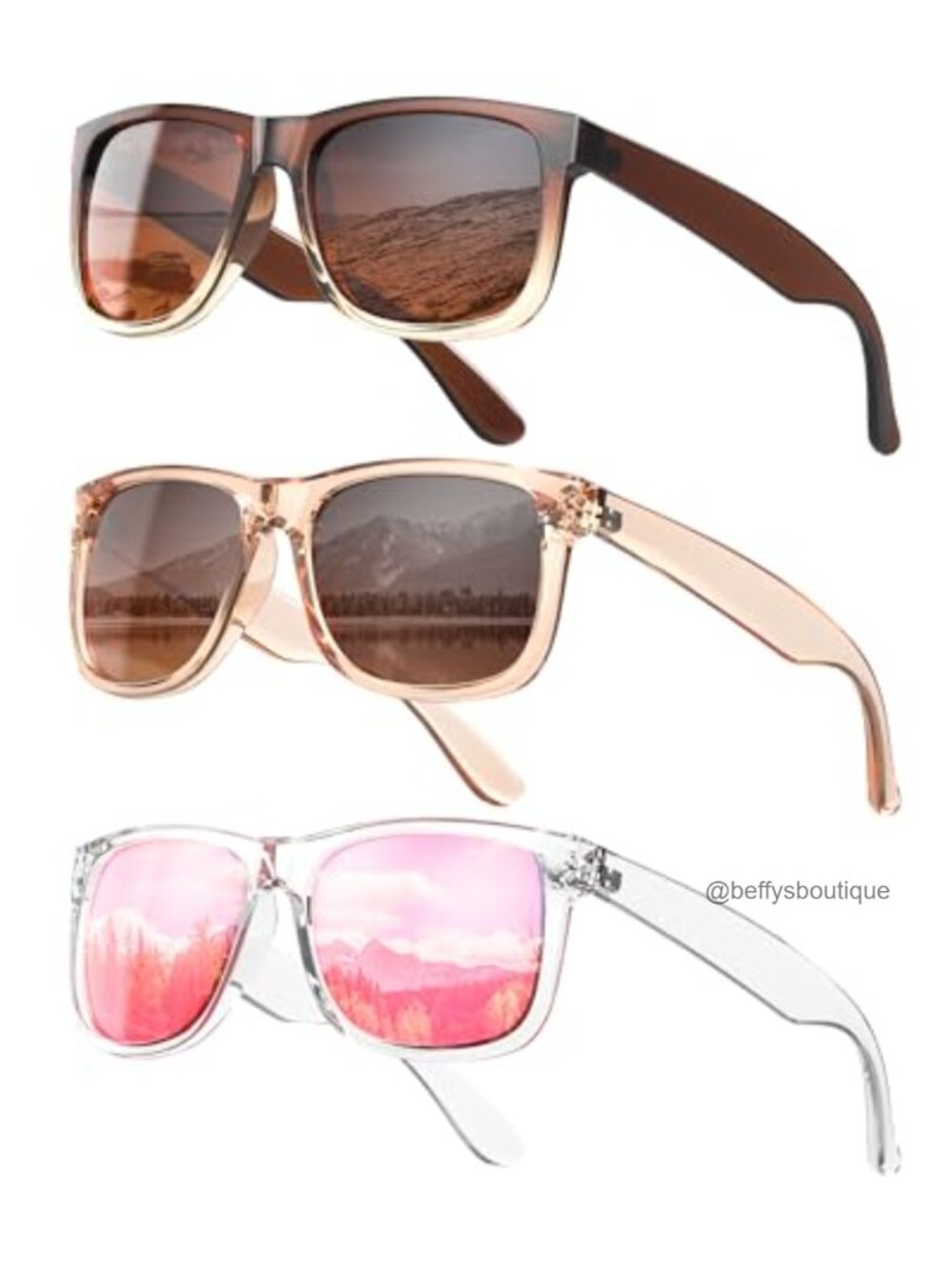 Polarized Sunglasses UV400 Protection Retro Rectangular Full Frame Women